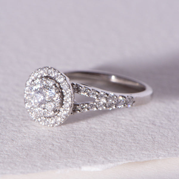 Natural Diamond Ring with Halo
