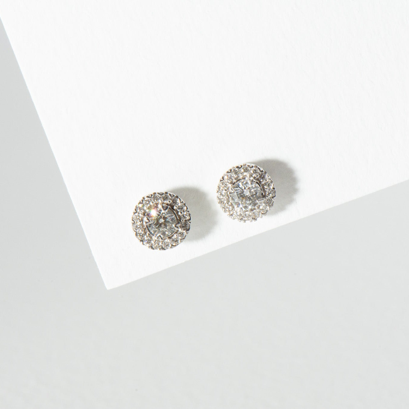 0.50ct Natural Diamond Cluster Studs in White Gold
