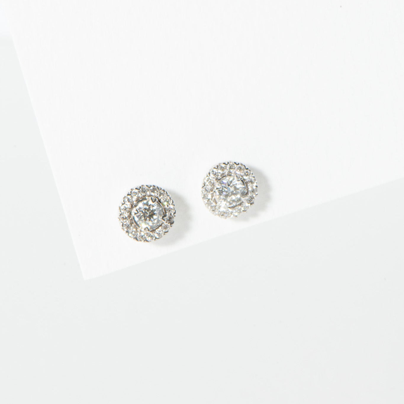 0.50ct Natural Diamond Cluster Studs in White Gold
