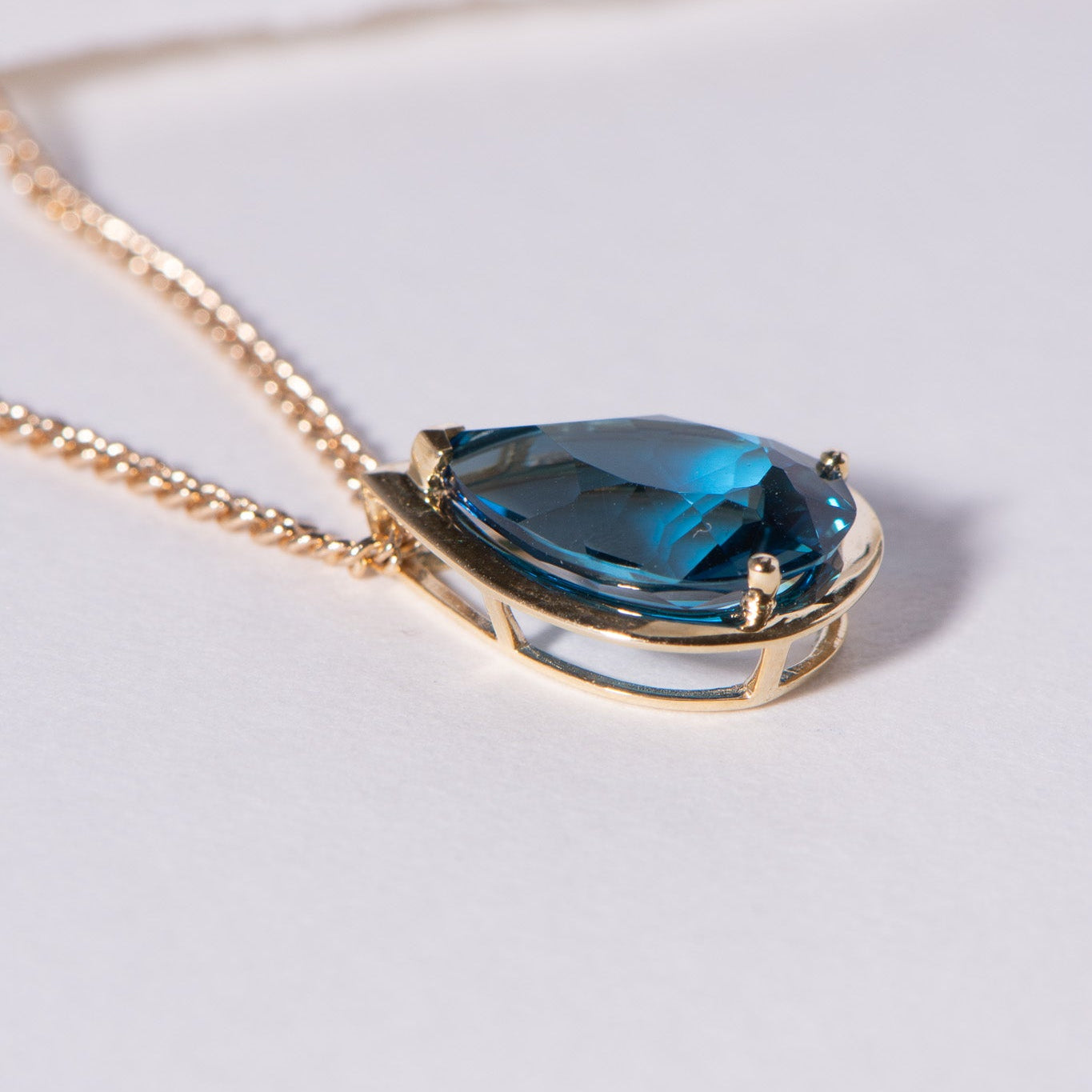 London Blue Topaz Pear Pendant