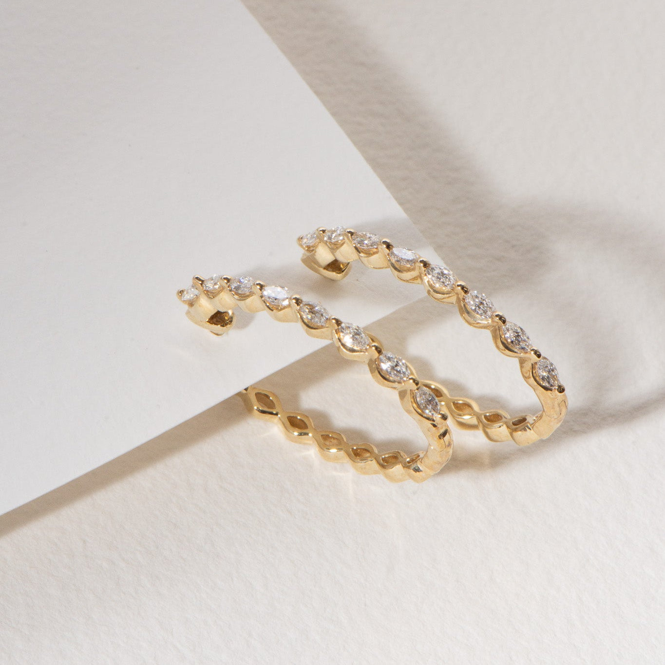 Marquise Diamond Hoop Earrings | R2W