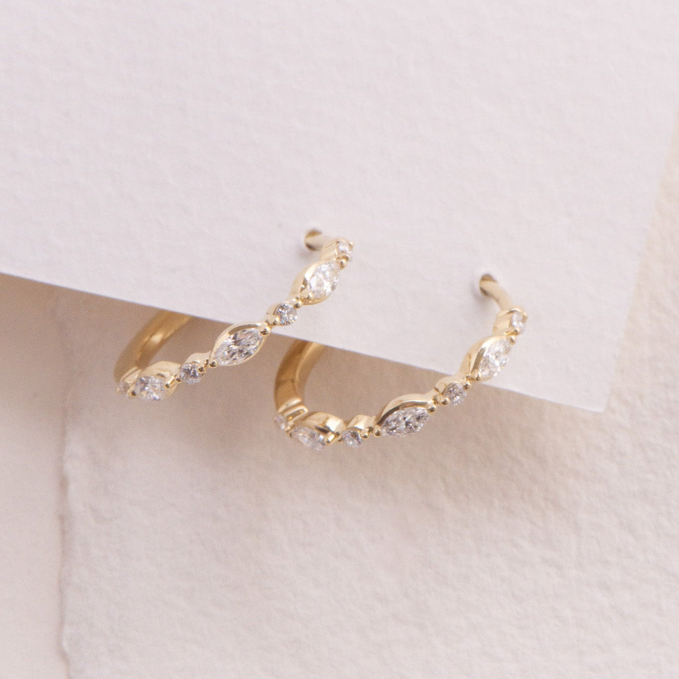 Marquise and Round Dainty Hoop Earrings | R2W