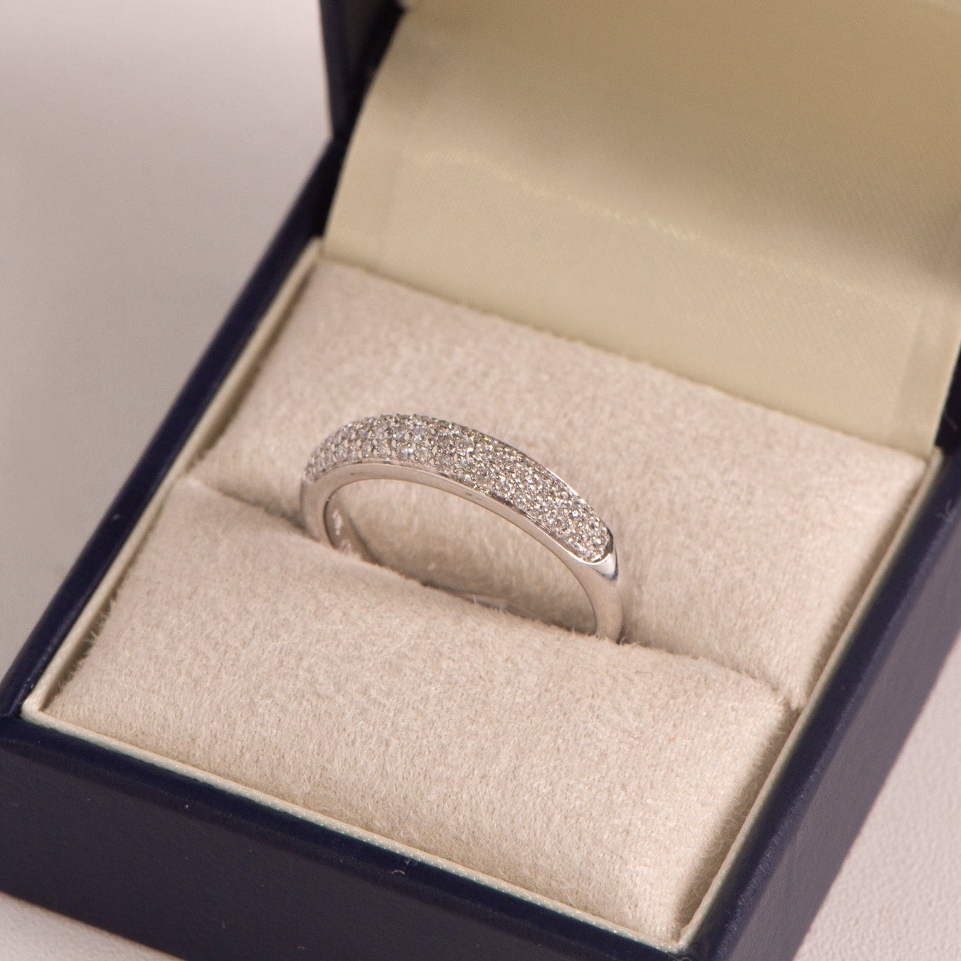 18k Pave Set Natural Diamond Ring