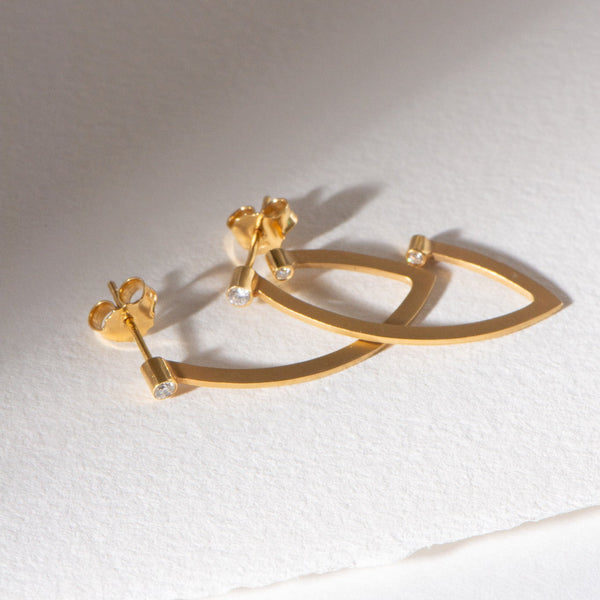 Marika Desert 14k Yellow Gold Bezel set Diamond Earrings