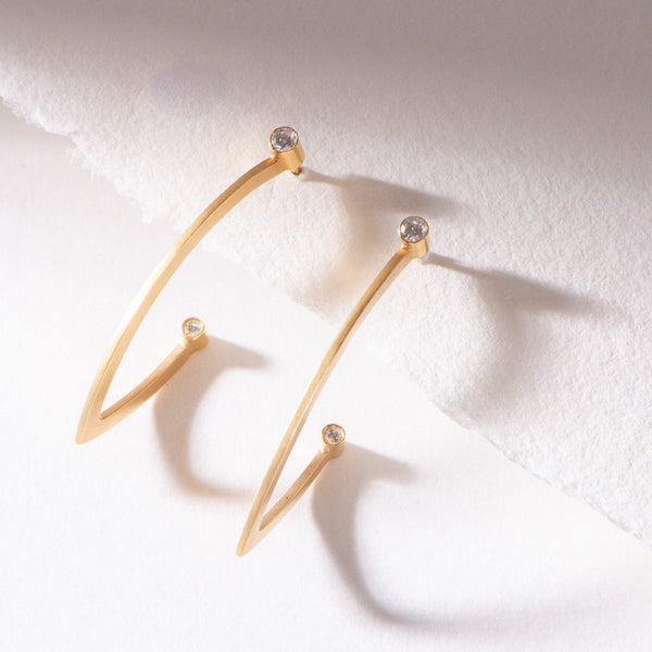 Marika Desert 14k Yellow Gold Bezel set Diamond Earrings