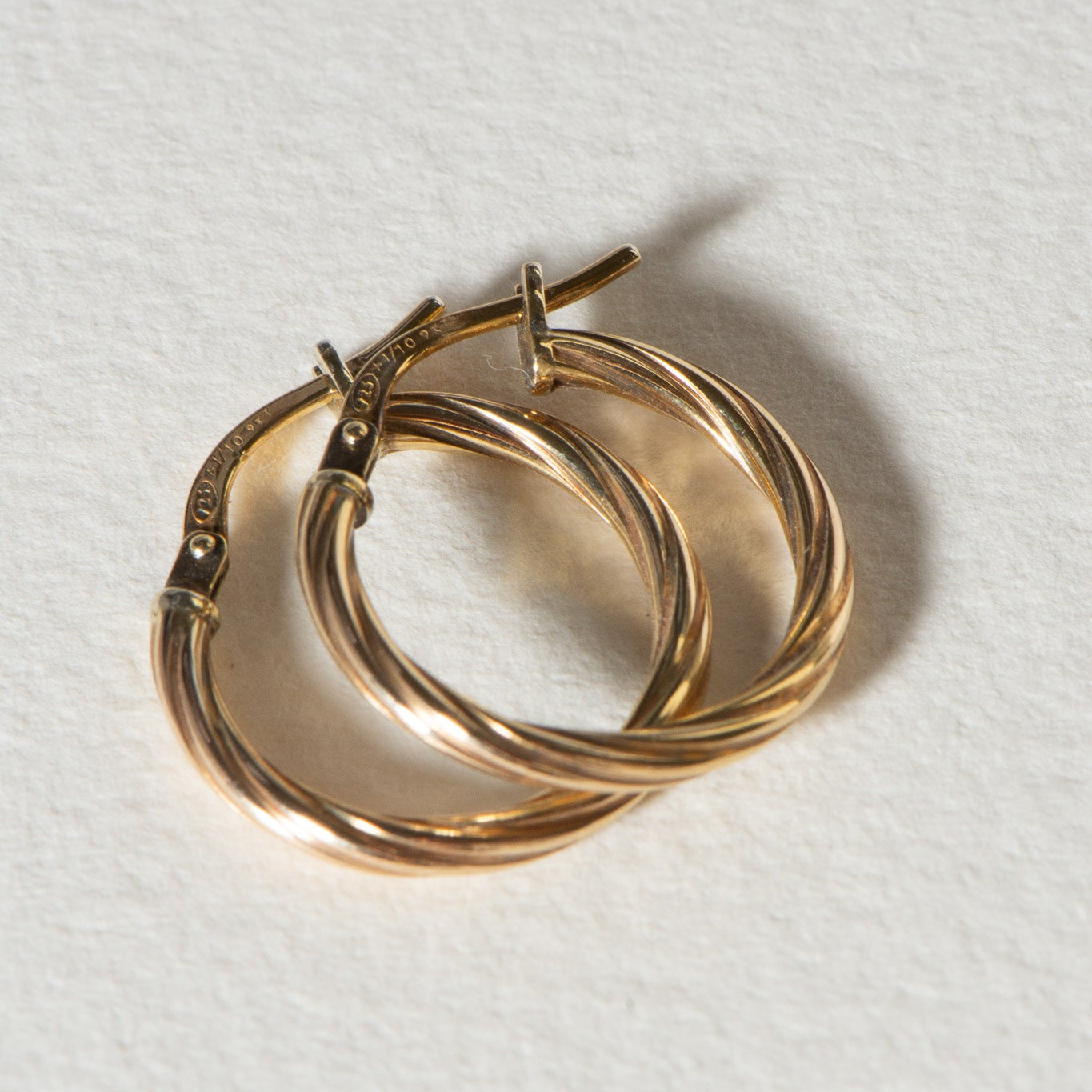 Gold Twist Hoop Earring