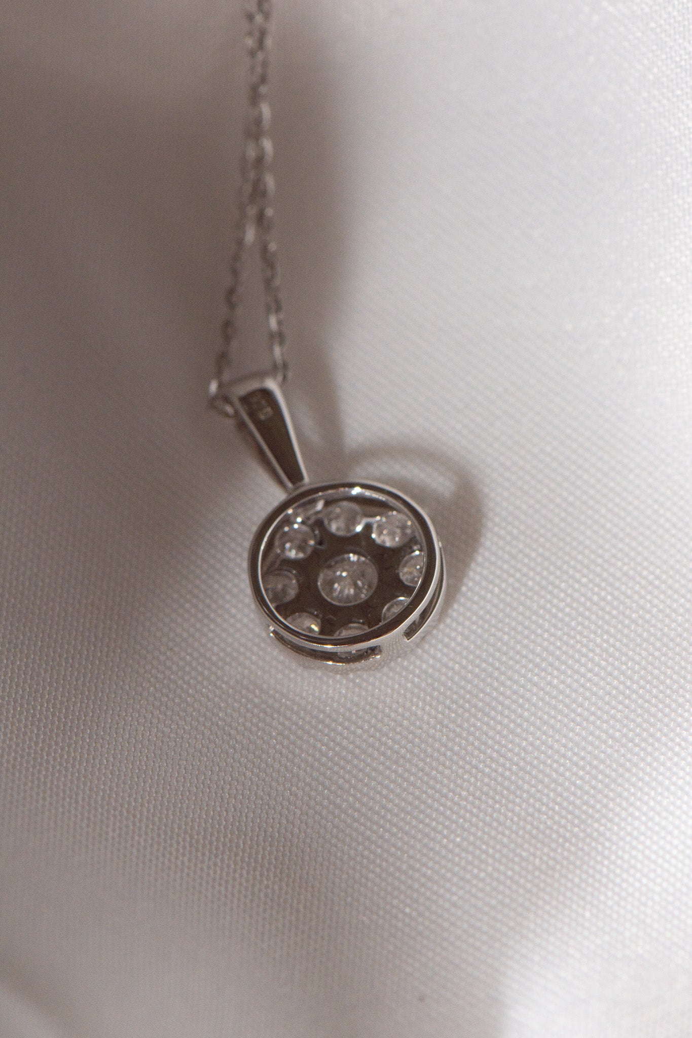 Natural Diamond Cluster Pendant White Gold 0.75ct