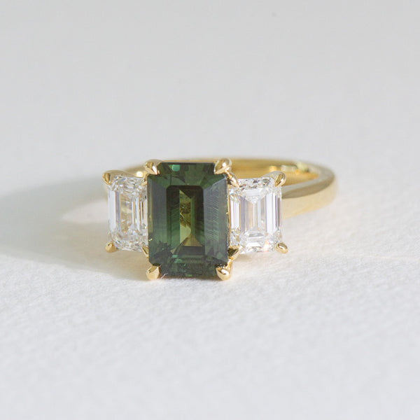 Sapphire Icelyn | 3.4ct Emerald Cut Australian Sapphire Engagement Ring