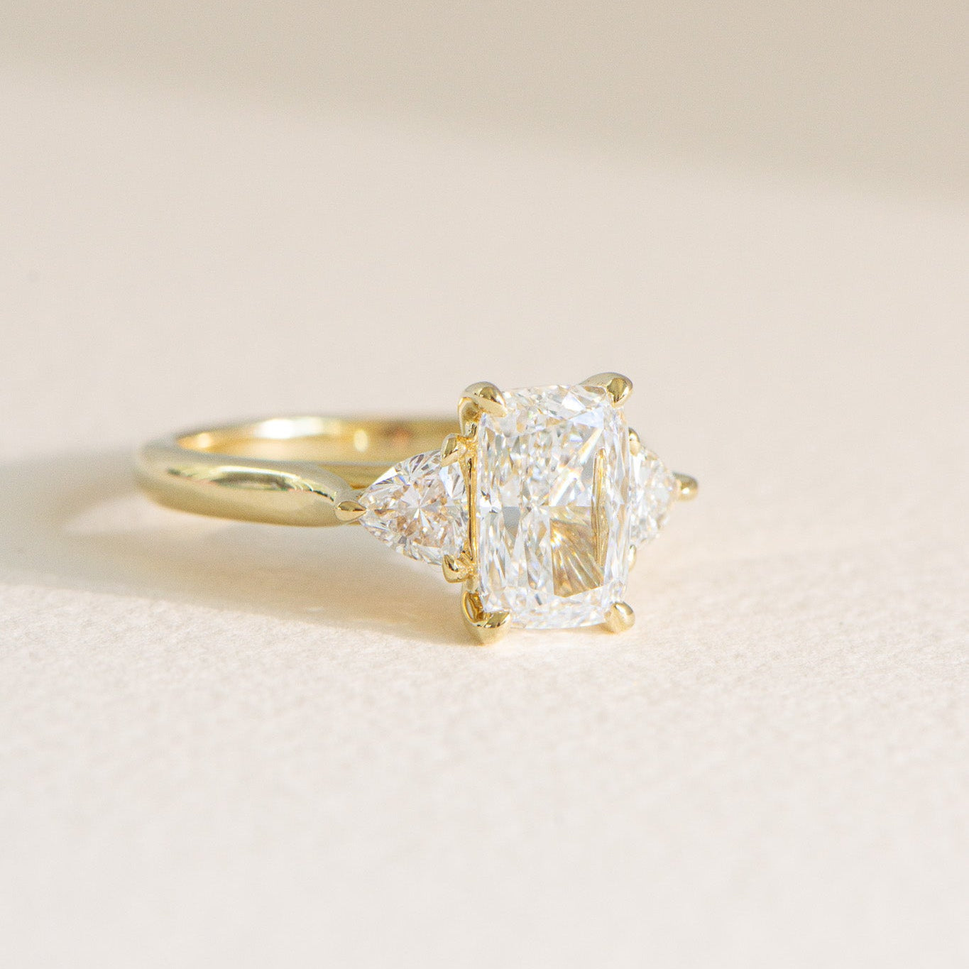 Elodie | Long Cushion and Soft Trilliant Engagement Ring