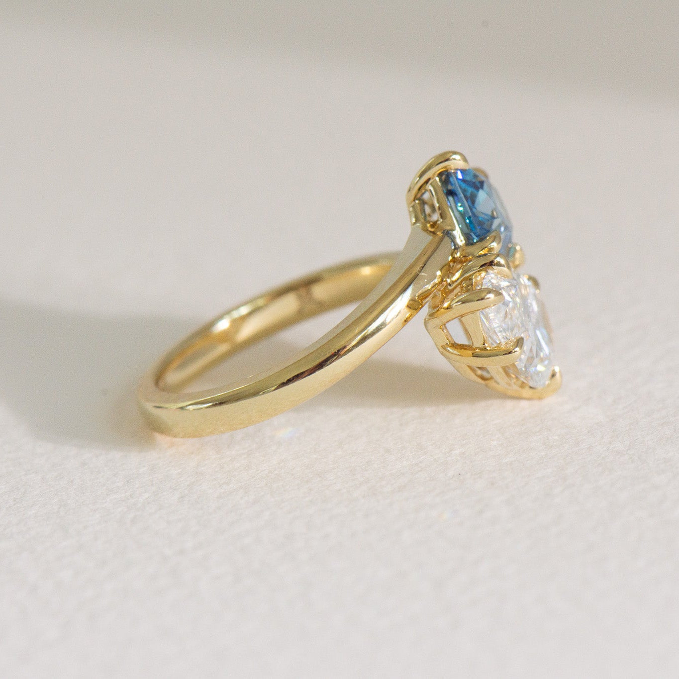 Handcrafted lab grown diamond toi et moi ring by Matthews Jewellers, Camile 3.34ct, est. 1957