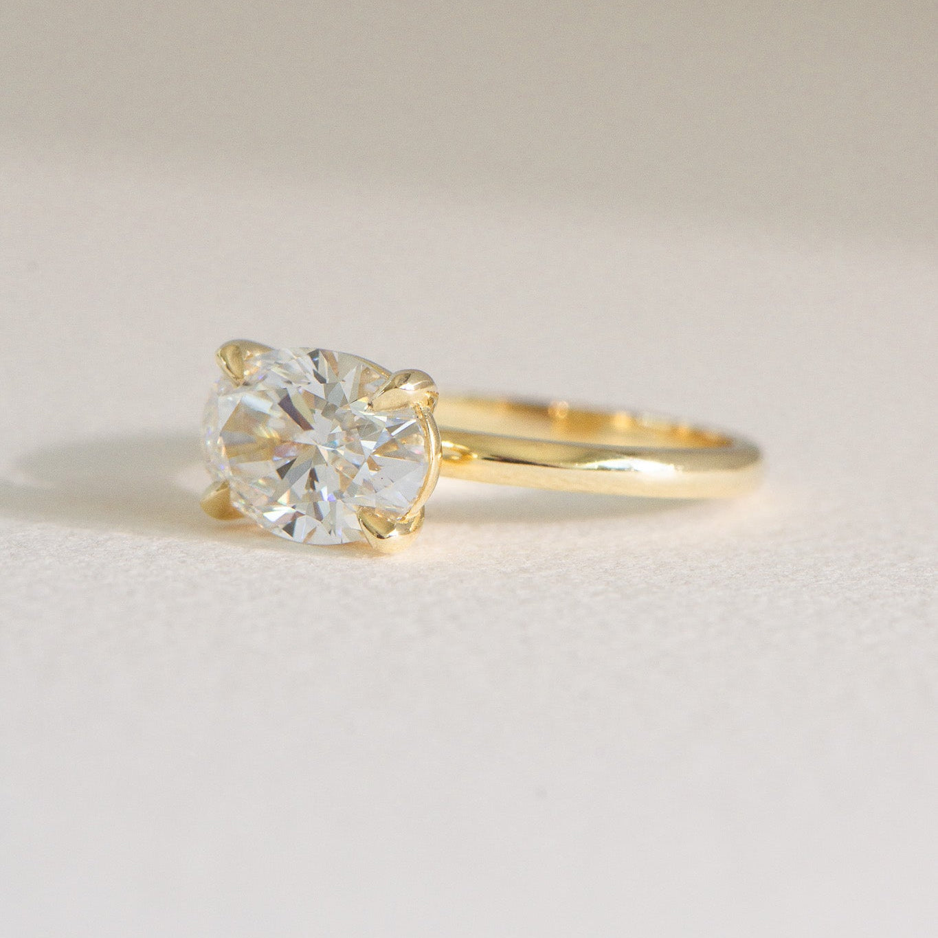 East West Helena 2.55ct east west oval lab grown diamond ring, IGI certified, Matthews Jewellers