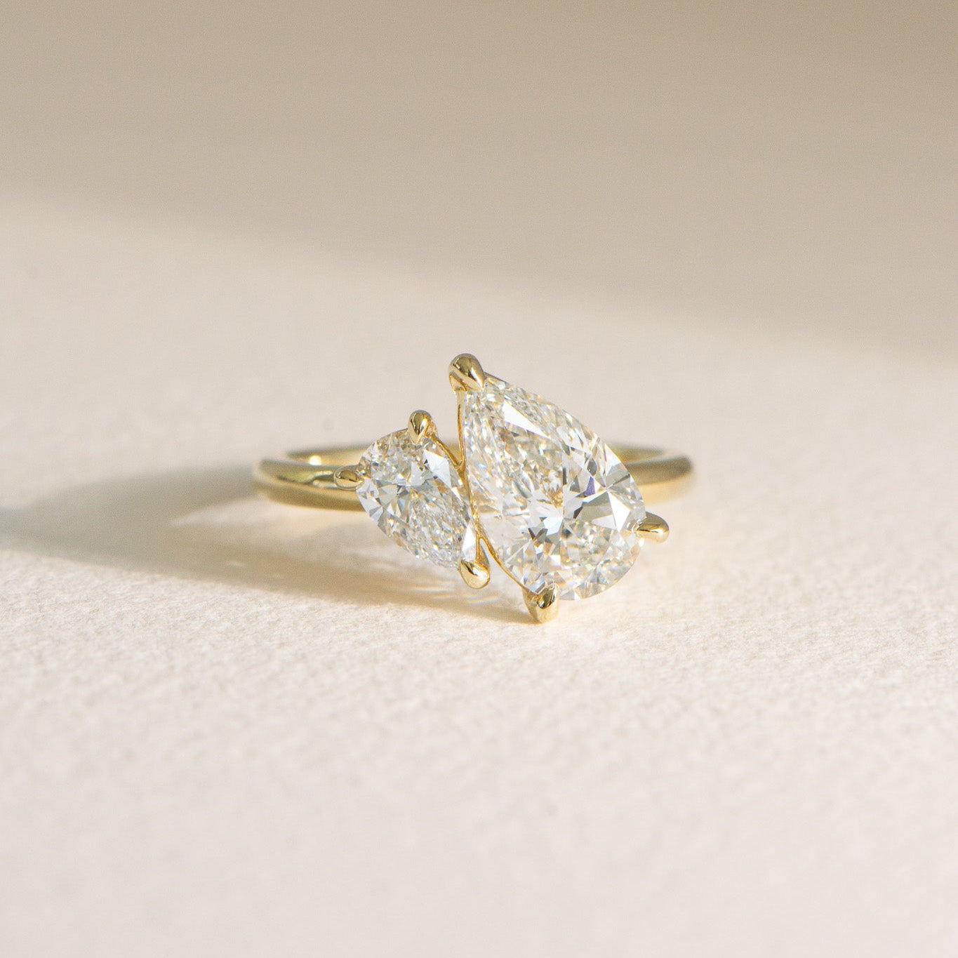 Carrie | 2.58ct Toi Et Moi Pear Engagement Ring