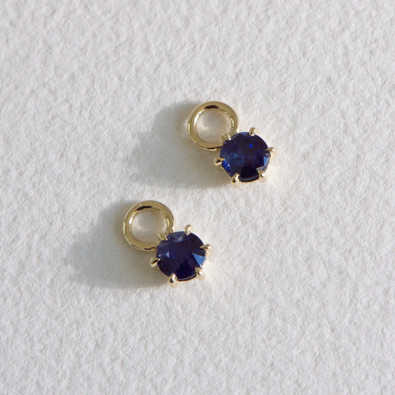 Lustre Blue Round Sapphire Earring Charm