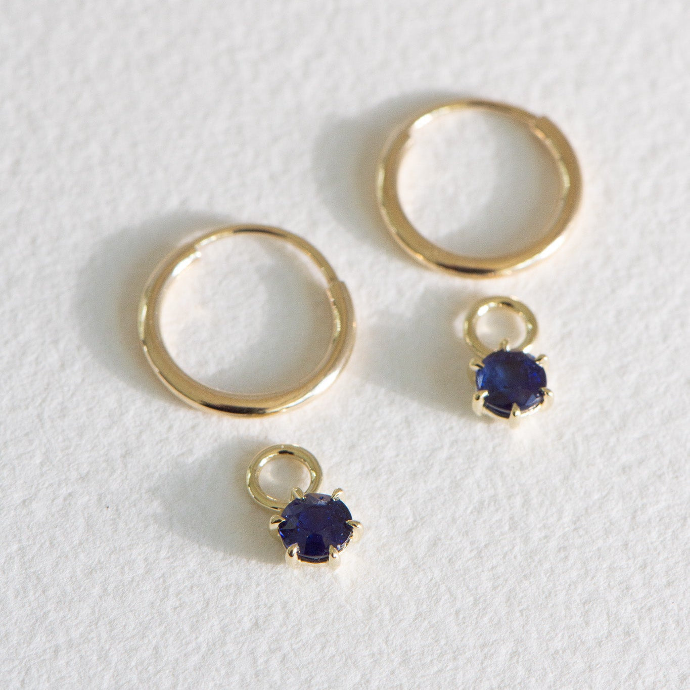 Lustre Blue Round Sapphire Earring Charm