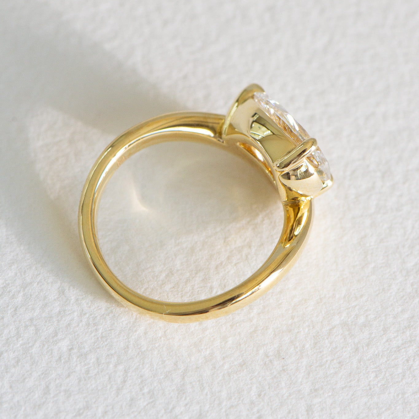 Ismae 2.00ct lab grown diamond east west engagement ring in 18k gold, Matthews Jewellers Newcastle