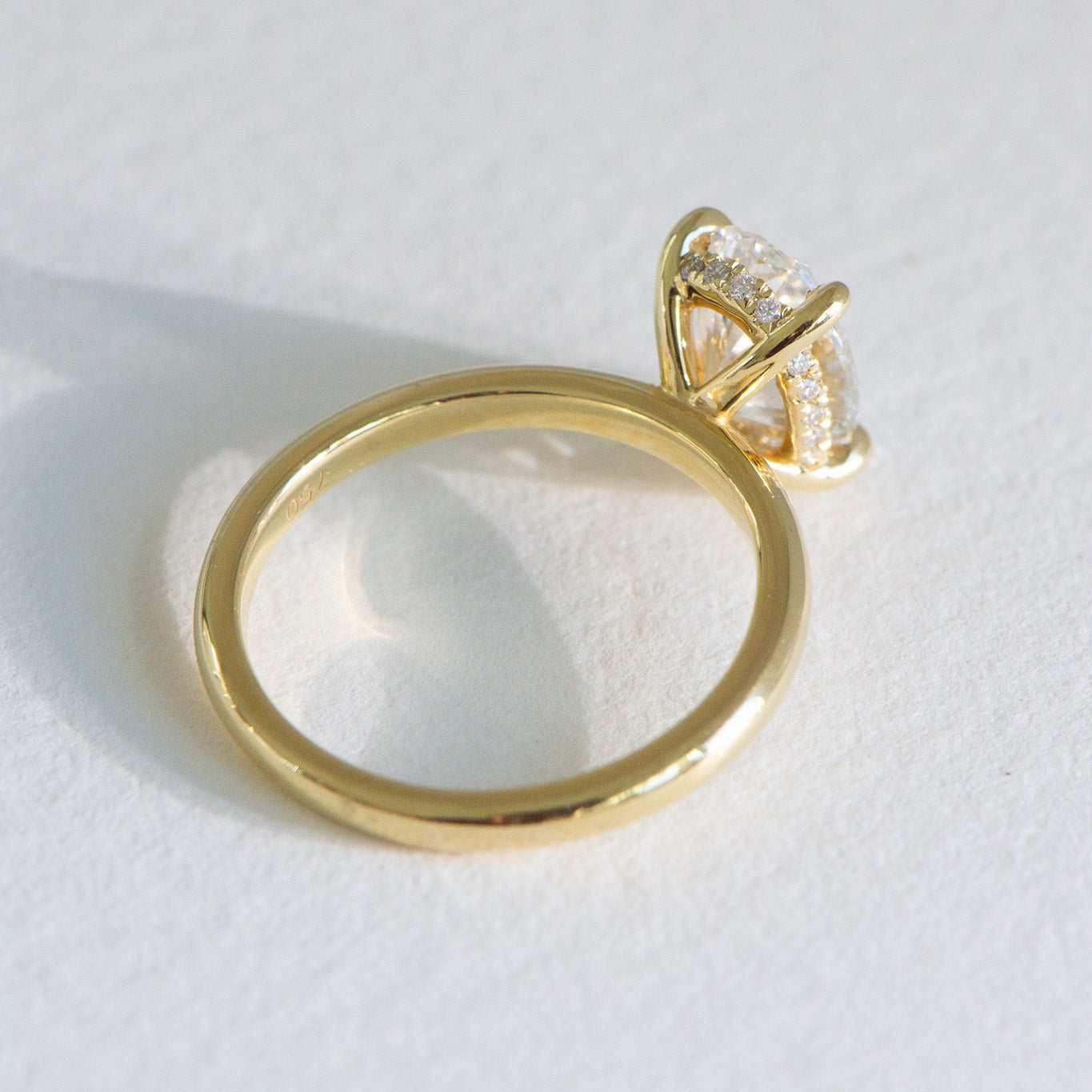 Helena 2ct lab grown diamond oval engagement ring in 18k gold available at Matthews Jewellers Newcastle