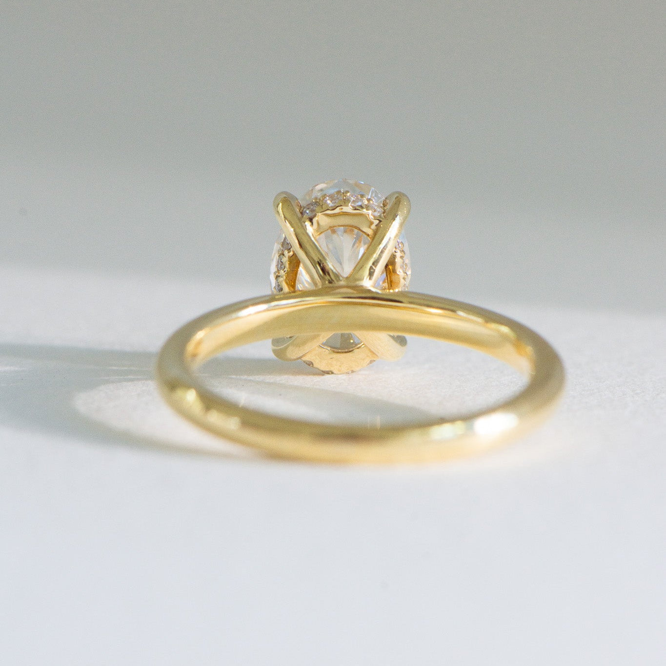 Handcrafted Helena 2ct lab grown diamond oval engagement ring in 18k gold by Matthews Jewellers Newcastle
