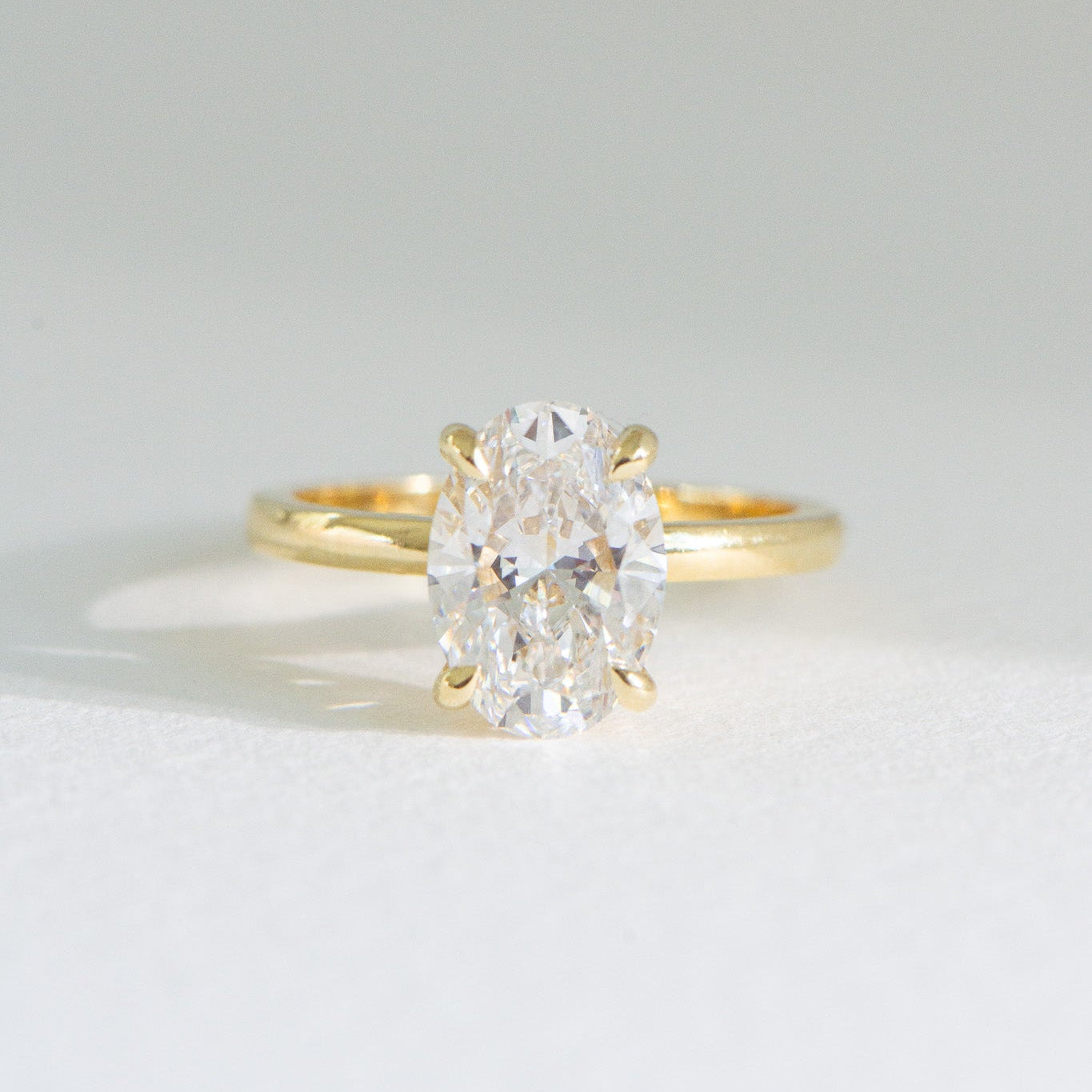 Helena 2.57ct lab grown diamond oval engagement ring in 18k gold, Matthews Jewellers Newcastle