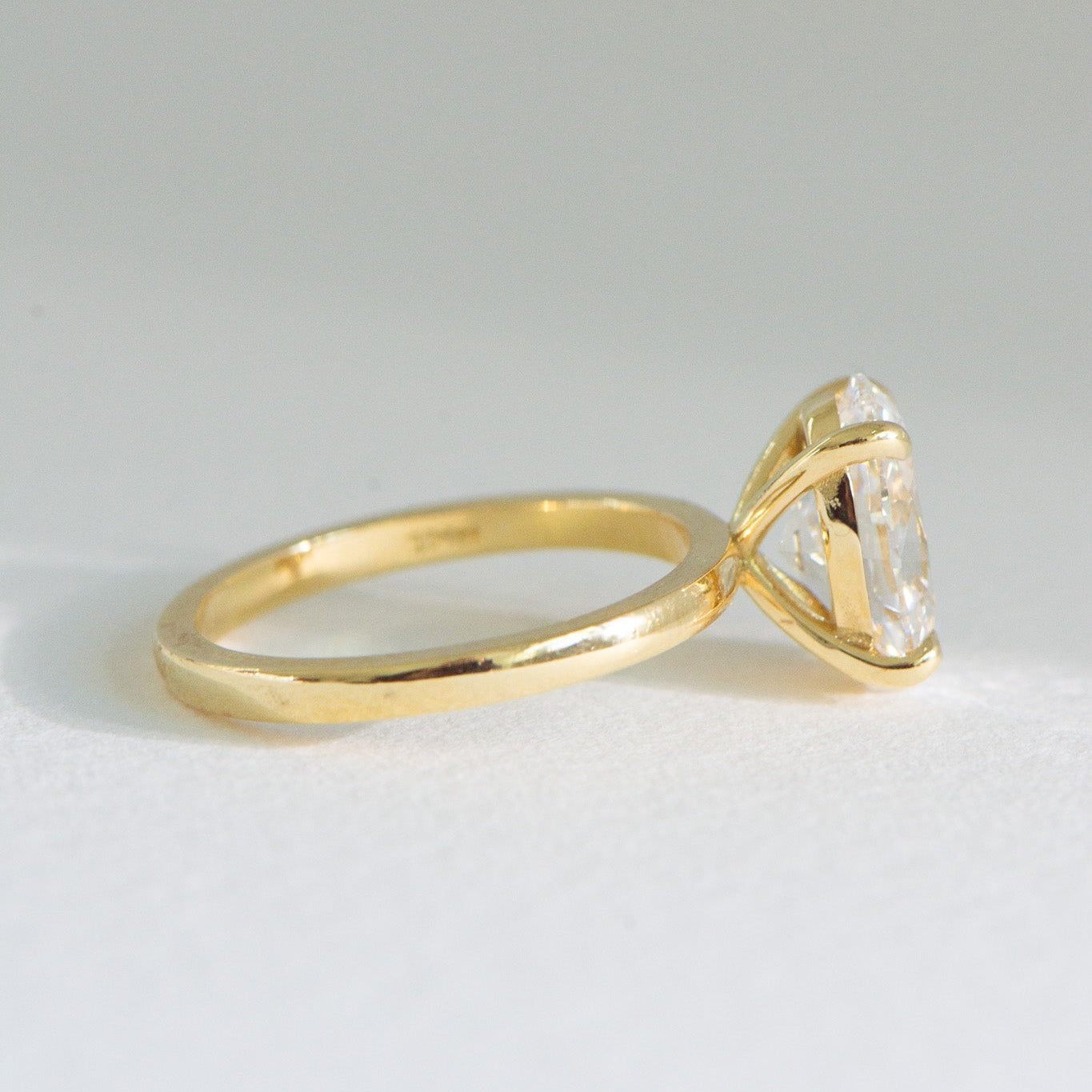 Handcrafted Helena 2.57ct lab grown diamond oval engagement ring in 18k gold by Matthews Jewellers Newcastle