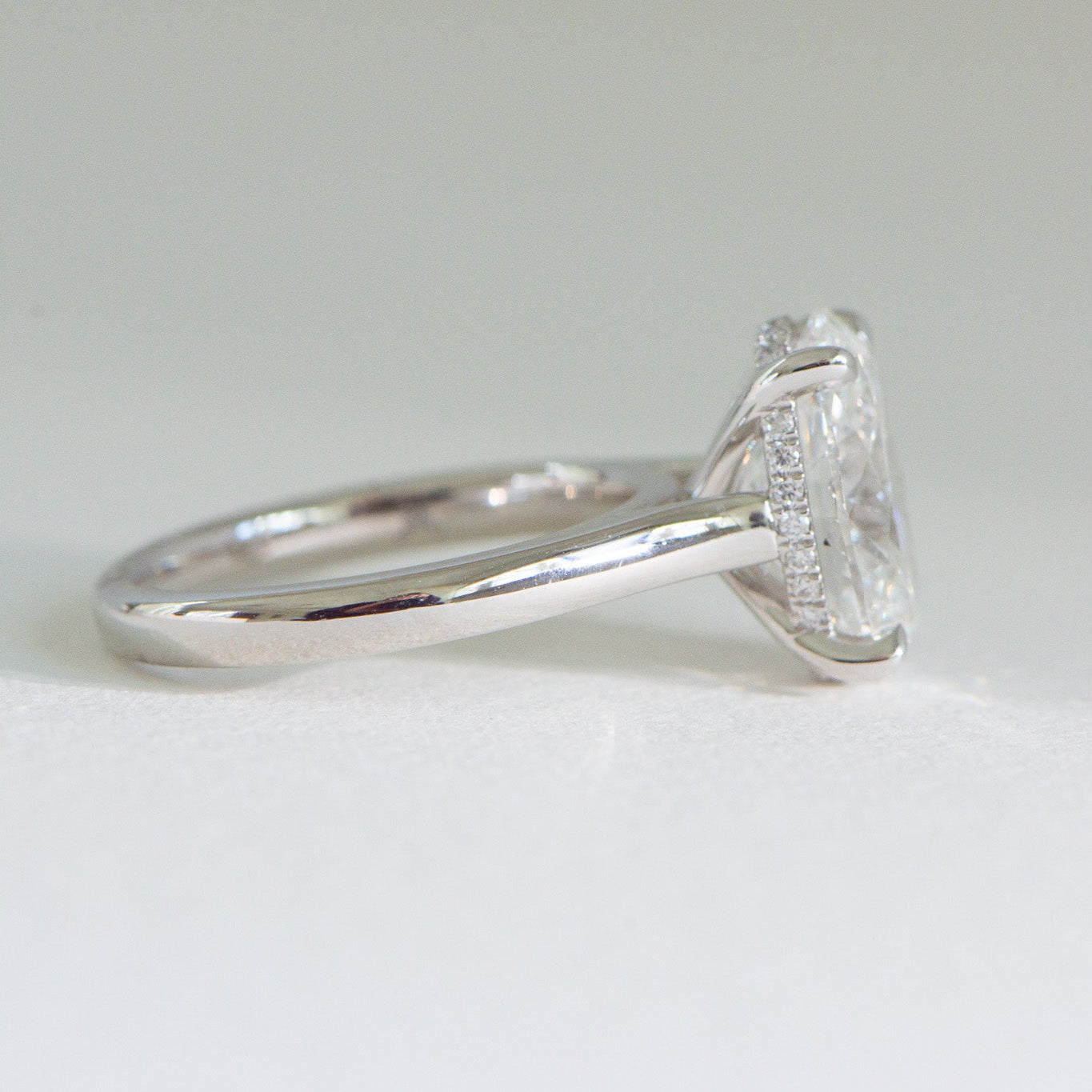 Helena 4ct lab grown diamond oval engagement ring in Platinum, Matthews Jewellers Newcastle