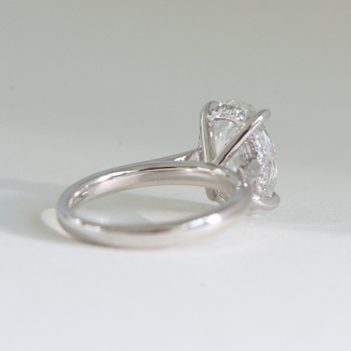 Helena 4ct lab grown diamond oval engagement ring in Platinum, Matthews Jewellers Newcastle