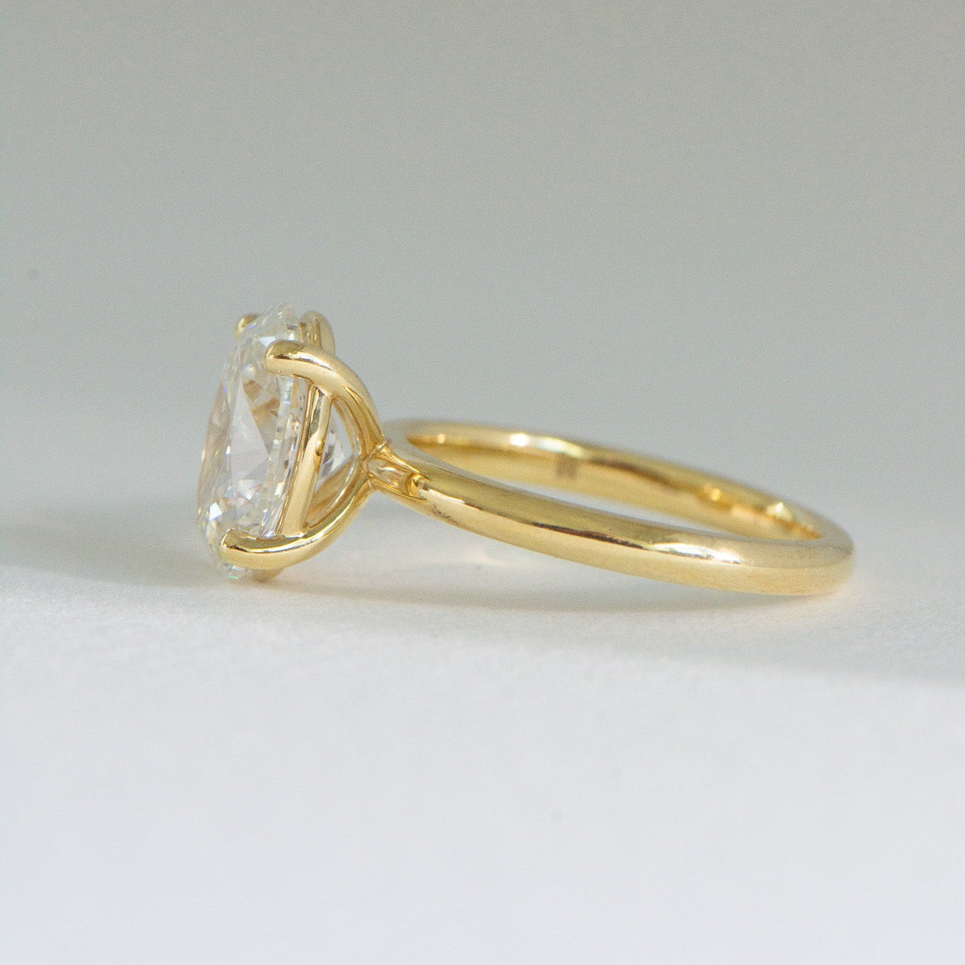 Handcrafted Helena 3.05ct lab grown diamond oval engagement ring in 18k gold by Matthews Jewellers Newcastle