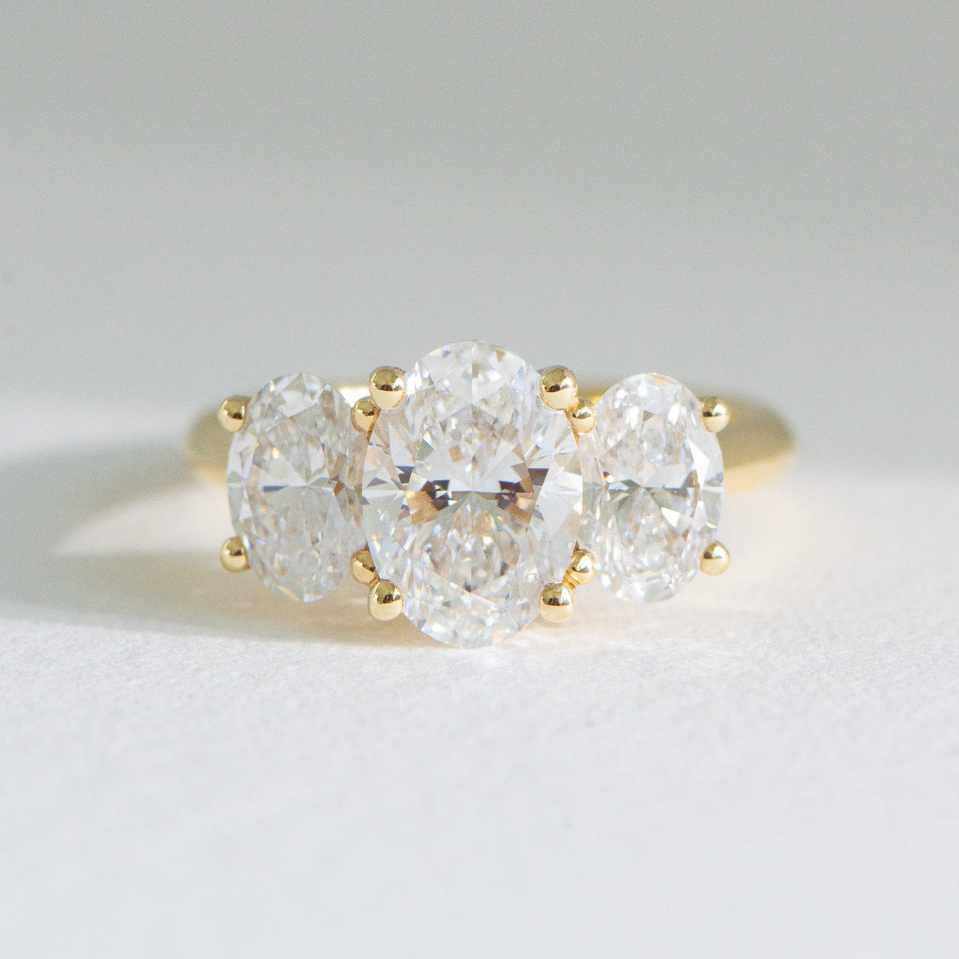 Mia | 3.5ct Three Stone Oval Engagement Ring