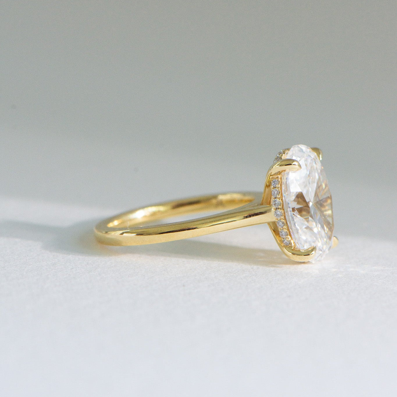 Helena 5ct lab grown diamond oval engagement ring in 18k gold, Matthews Jewellers Newcastle