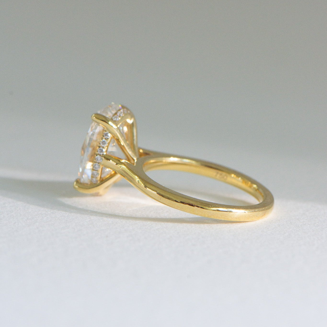 Helena 5ct lab grown diamond oval engagement ring in 18k gold, Matthews Jewellers Newcastle