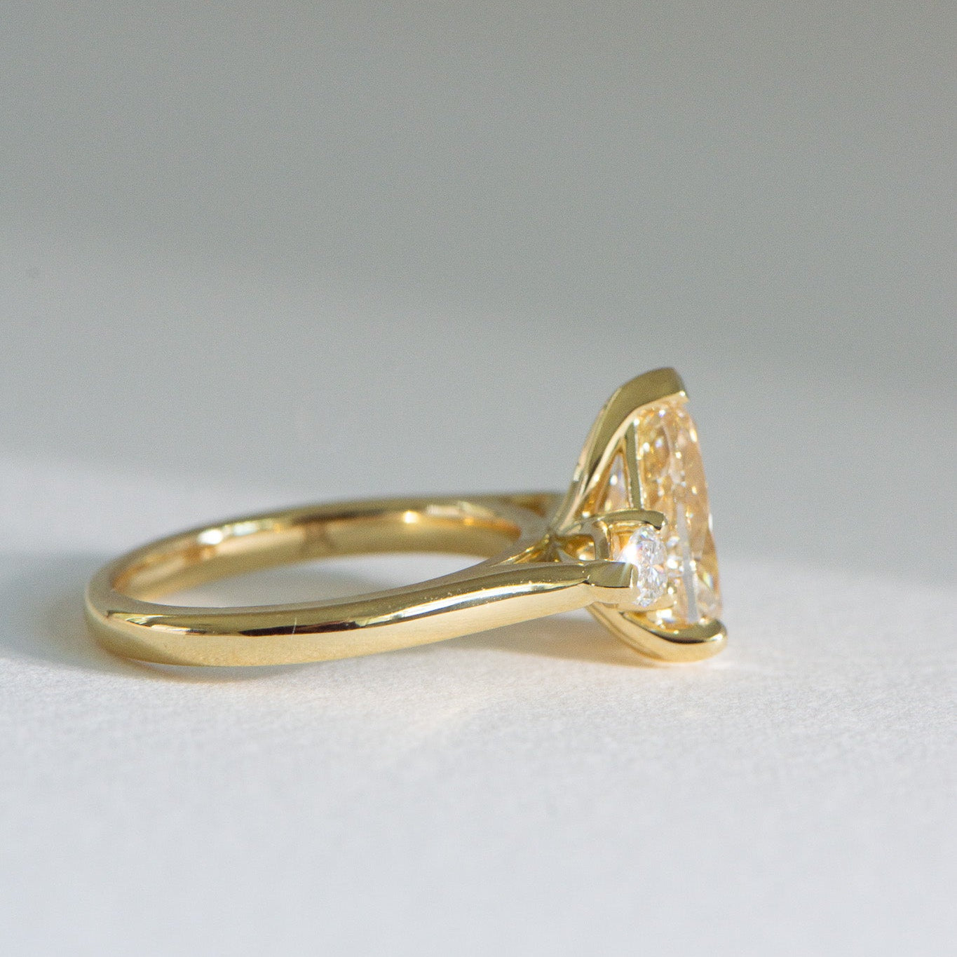 Solenne | Pear Three Stone Engagement Ring