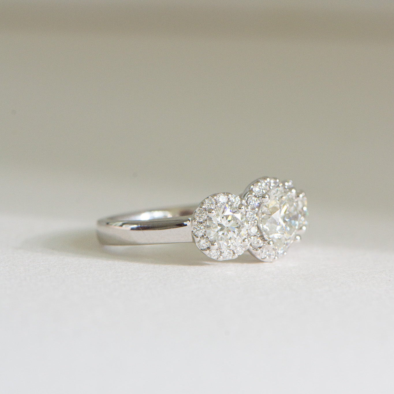Concetta | 2.8ct Round Trilogy Engagement Ring