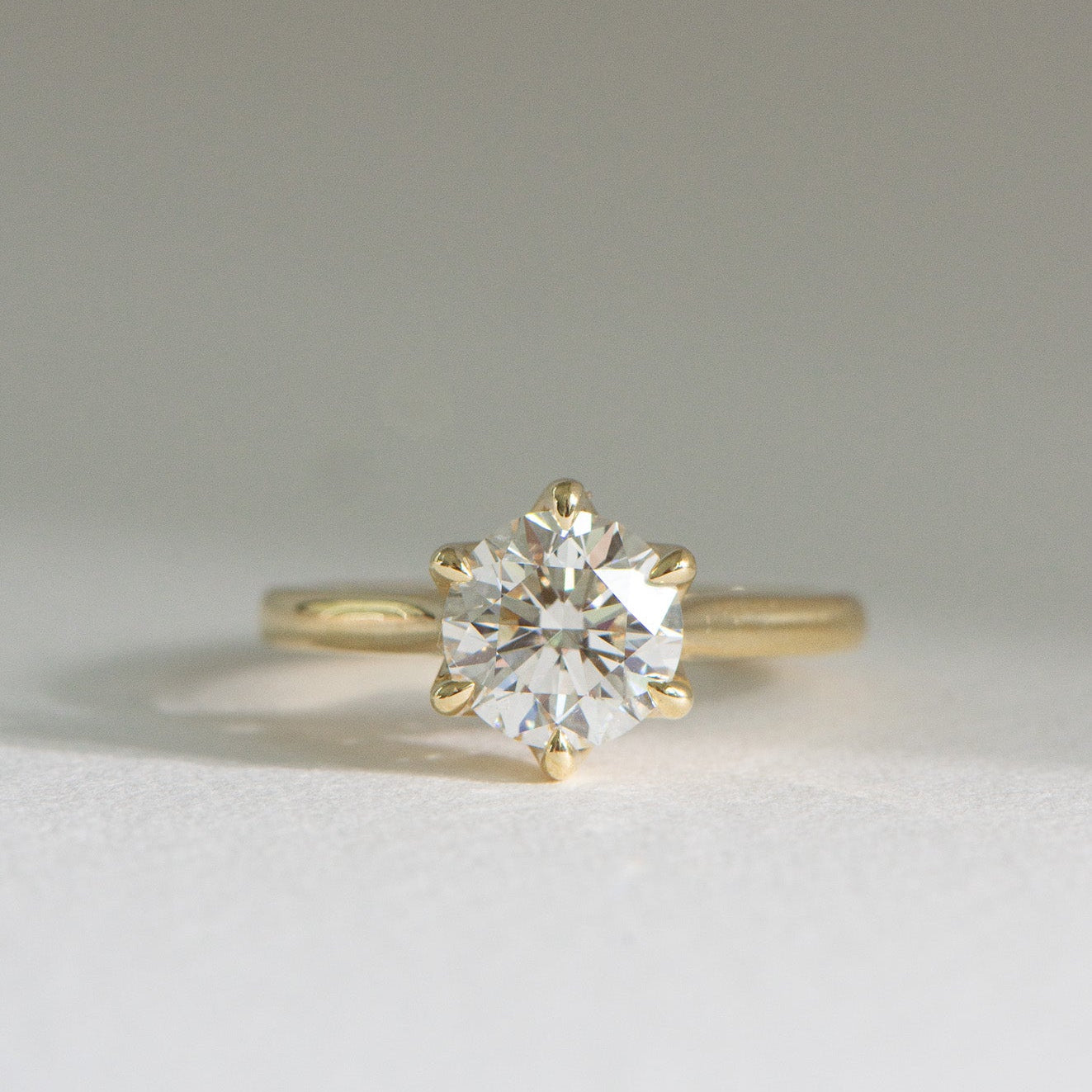 Heritage Dawn 2ct natural diamond round brilliant ring in 18k gold, Matthews Jewellers Newcastle