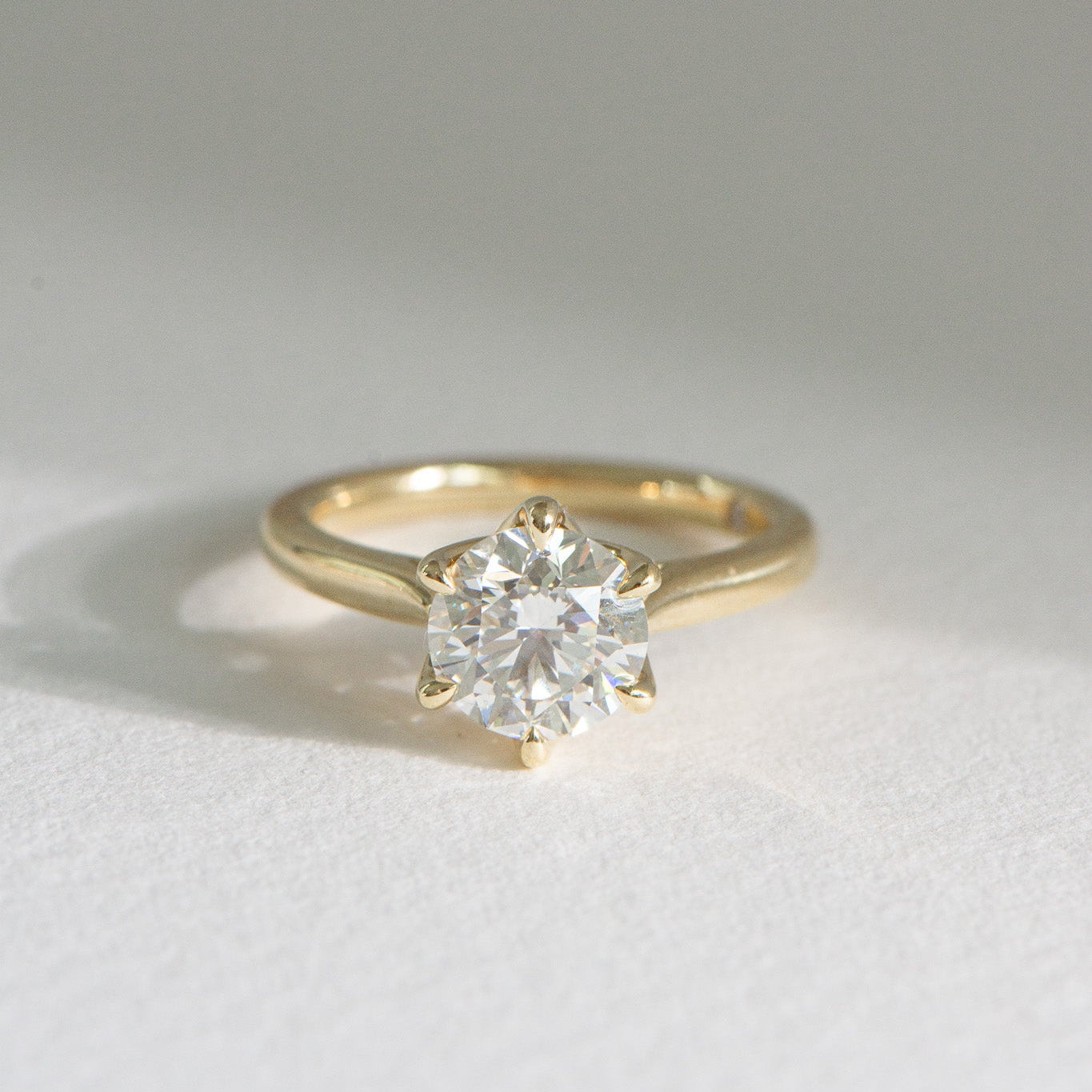 Handcrafted natural diamond round brilliant ring by Matthews Jewellers, Heritage Dawn 2ct, est. 1957