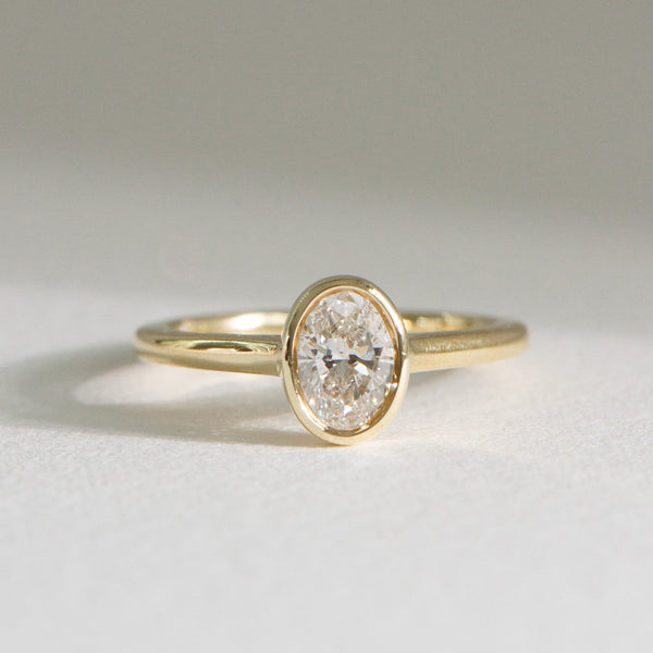 Natural Bezel Helena | 0.90ct Oval Natural Diamond Engagement Ring