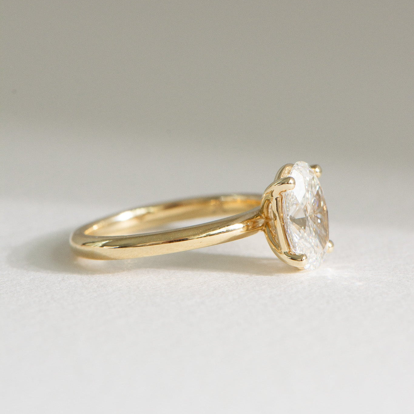 3. 07ct oval lab-grown diamond Helena engagement ring crafted in 18k gold