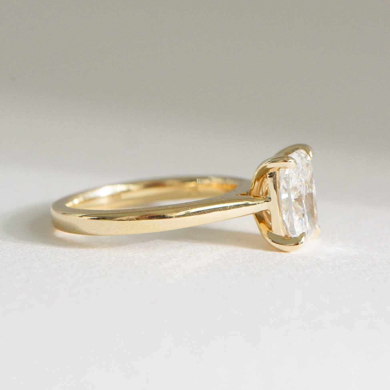 Elora 2ct elongated cushion lab grown diamond ring, IGI certified, Matthews Jewellers