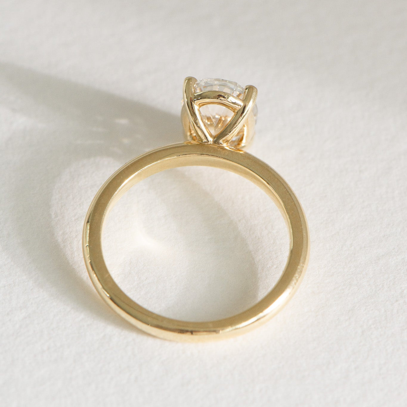 Helena 18k gold engagement ring with a 2.07ct oval lab-grown diamond