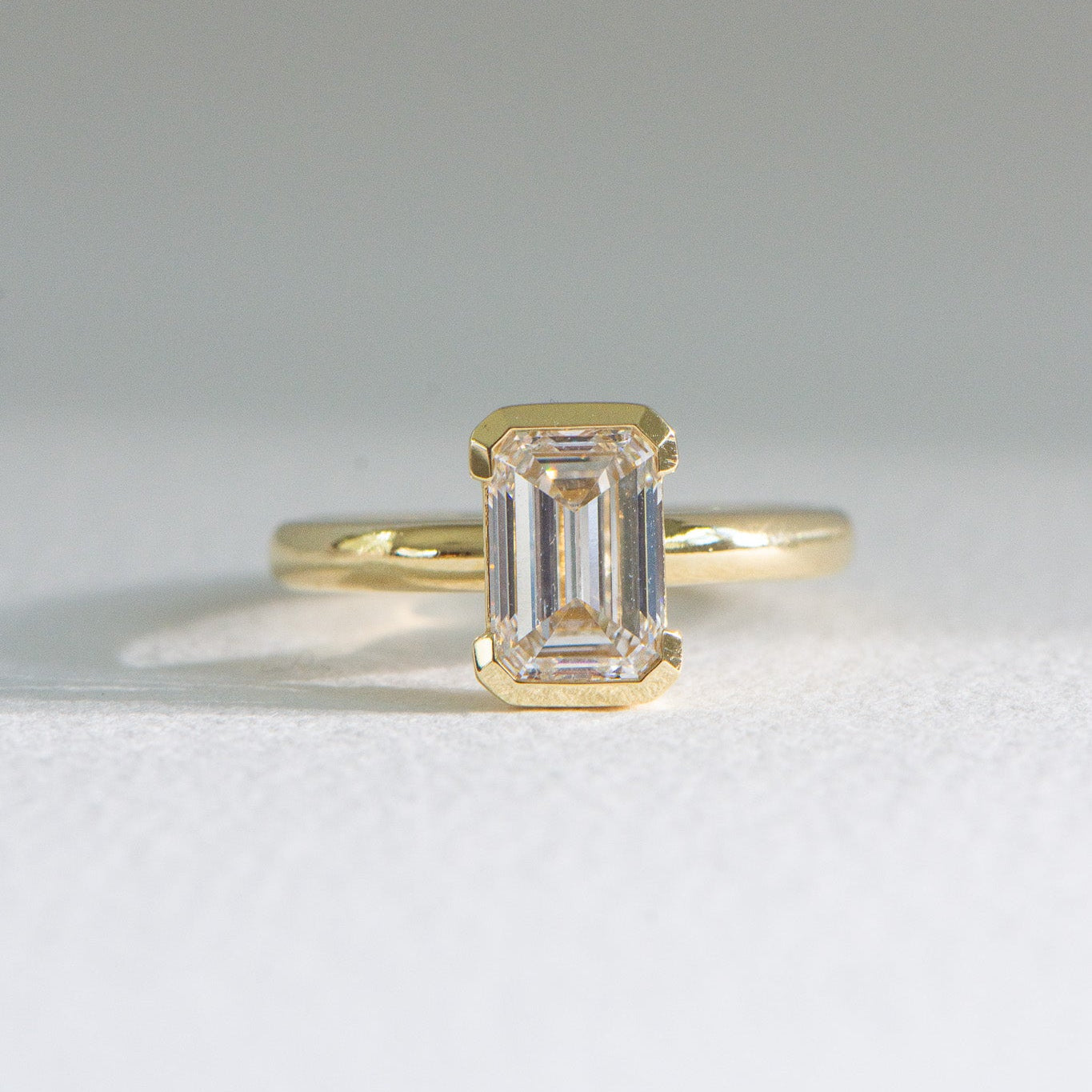 Edith | 2ct Emerald Cut Lab Diamond Engagement Ring