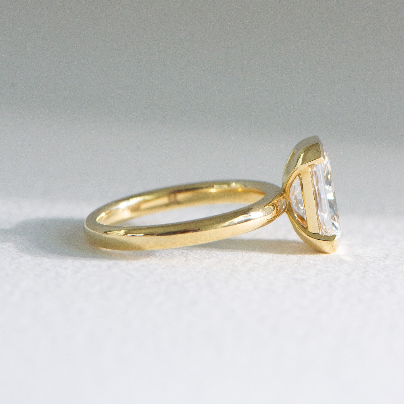Half Bezel Sofia | 2.5ct Radiant Lab Diamond Engagement Ring