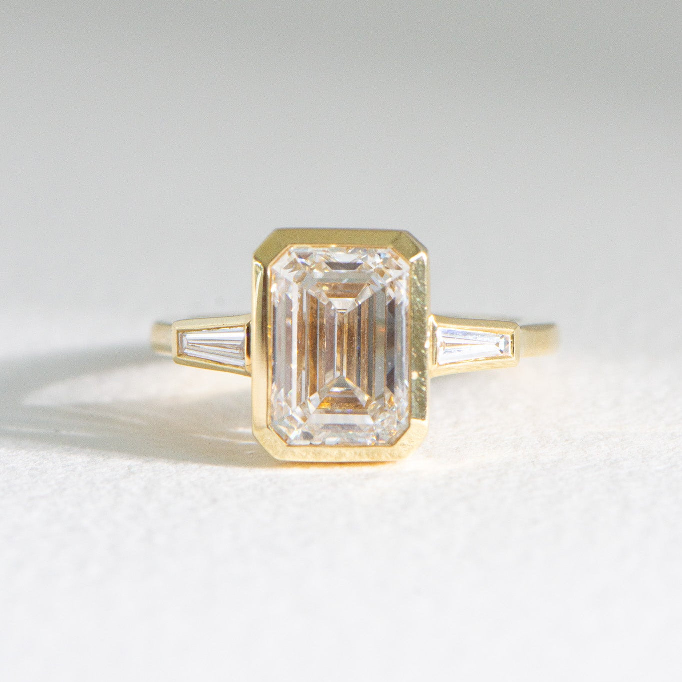 Athena | 3.8ct Emerald Cut Lab Diamond Engagement Ring