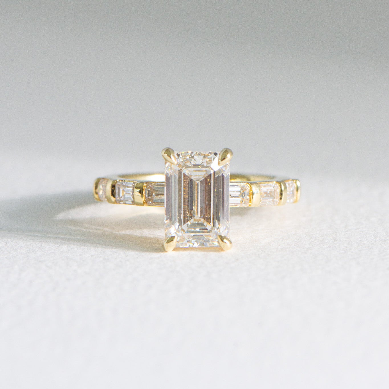 Elara | 3ct Emerald Cut Lab Diamond Engagement Ring
