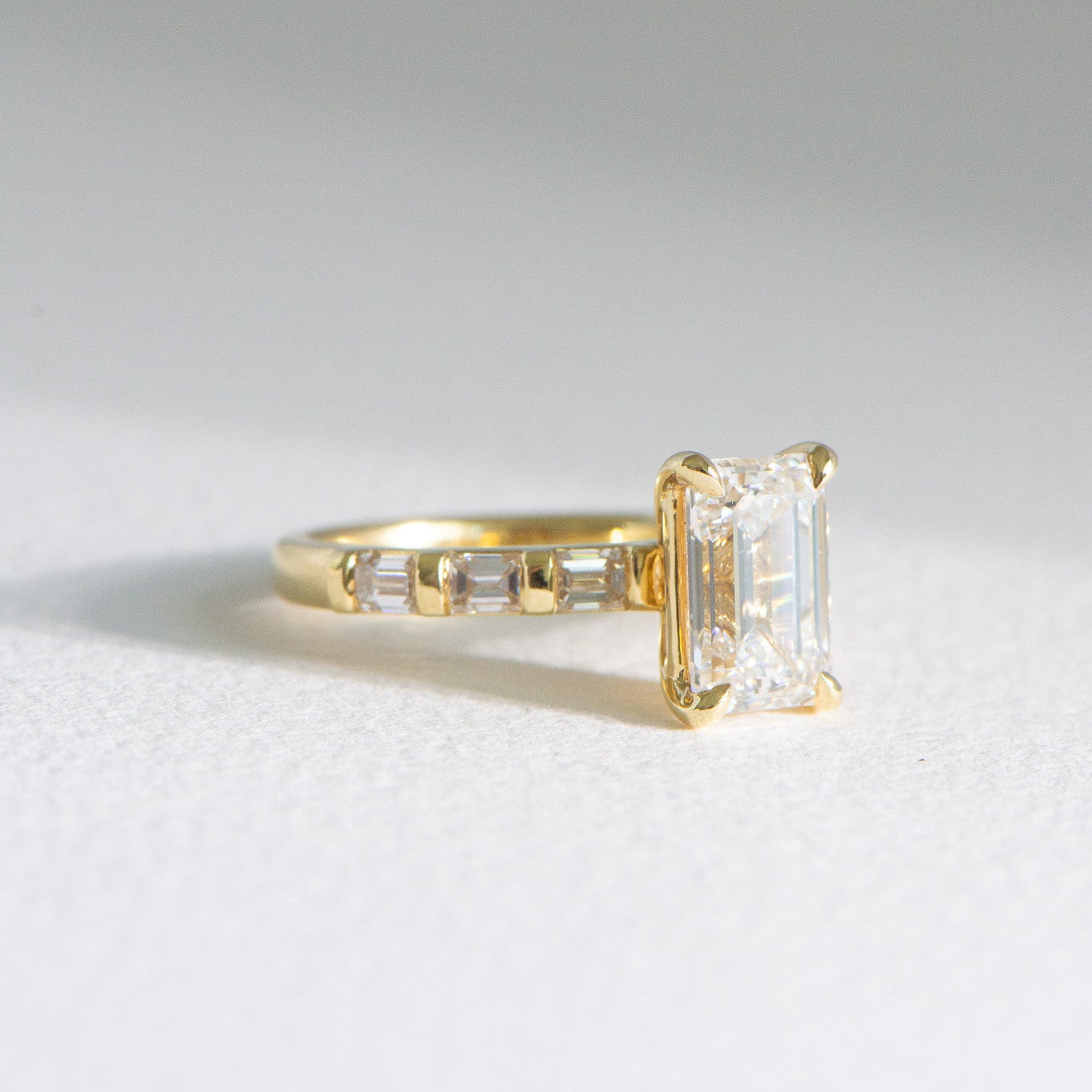 Elara | 3ct Emerald Cut Lab Diamond Engagement Ring