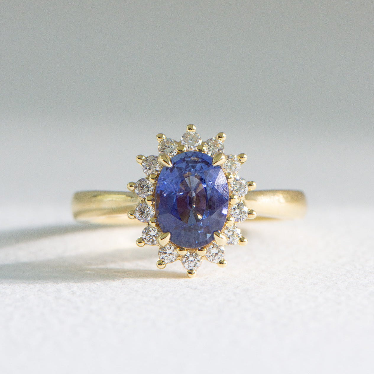Dianna | Ceylon Sapphire and Diamond Engagement Ring