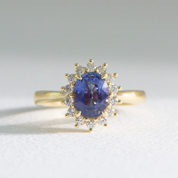 Dianna | Ceylon Sapphire and Diamond Engagement Ring