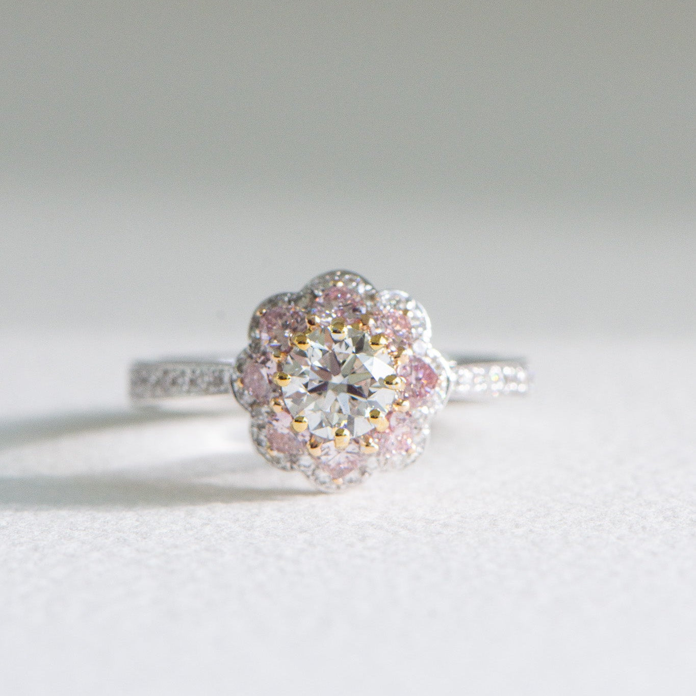 Pink Argyle Diamond Heart Ring