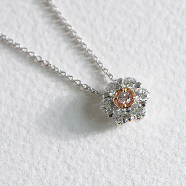 Pink Argyle Diamond Flower Pendant