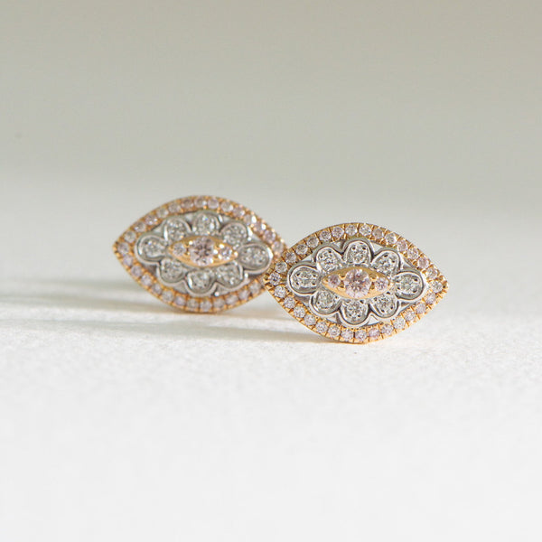 Pink Diamond Marquise Earrings