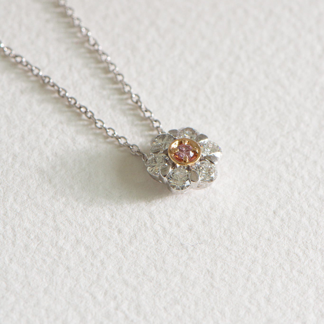Pink Argyle Diamond Peony Pendant