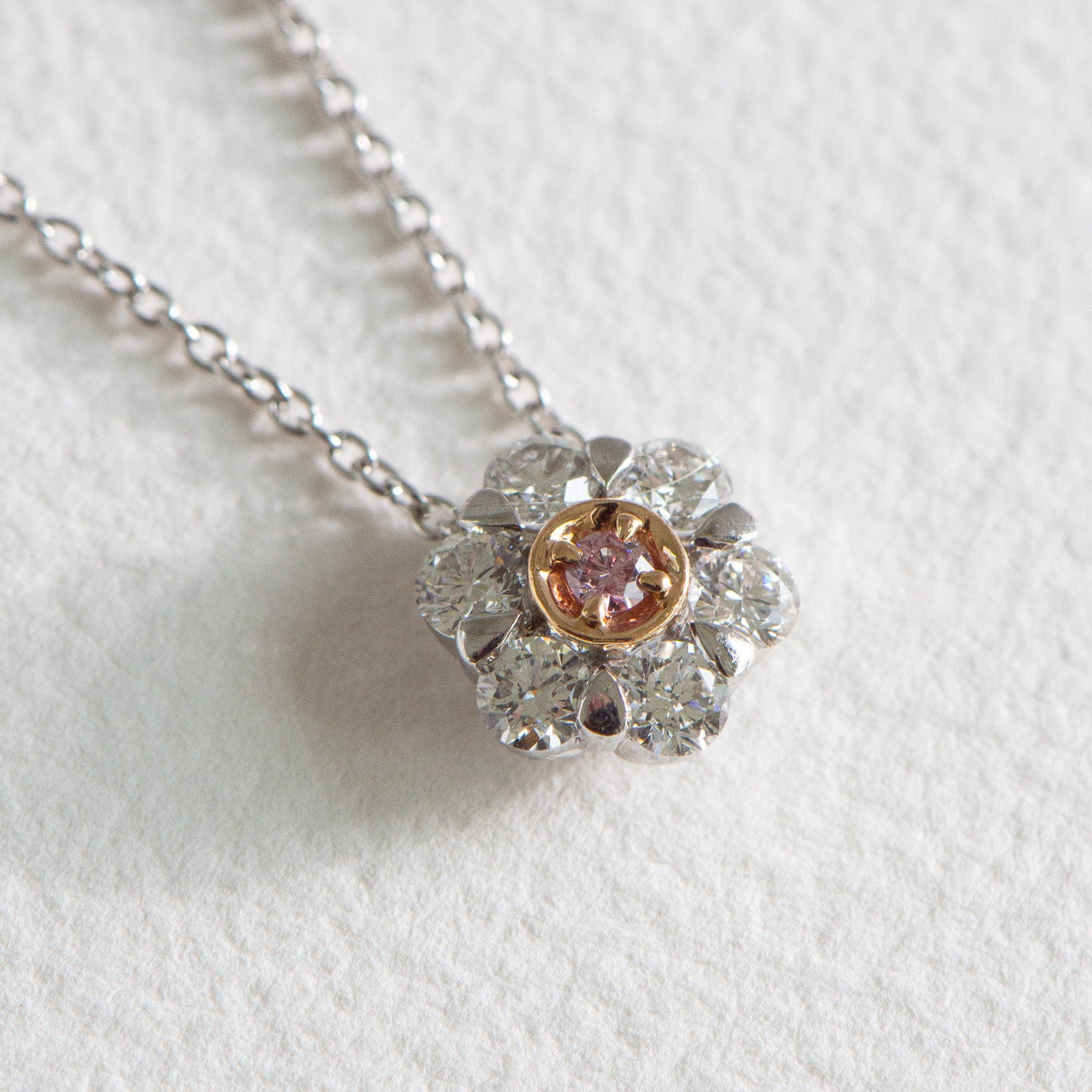 Pink Argyle Diamond Peony Pendant