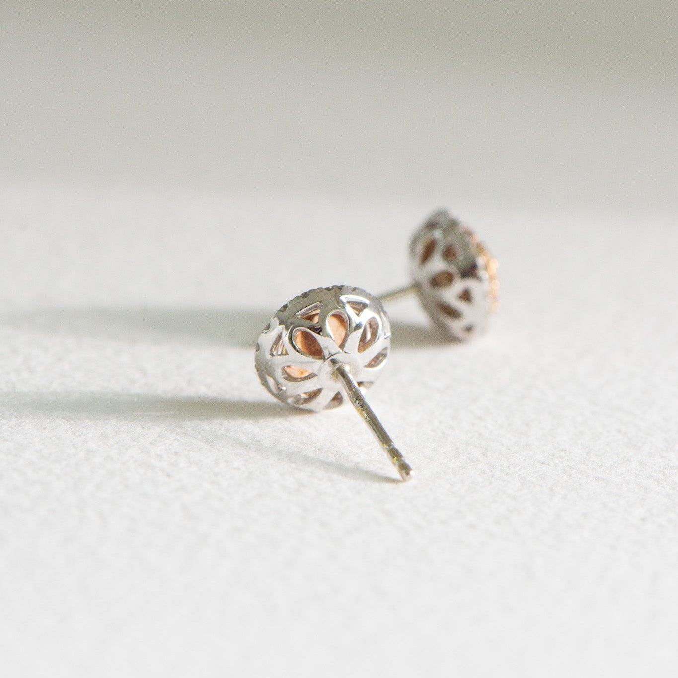 Pink Diamond Round Earrings